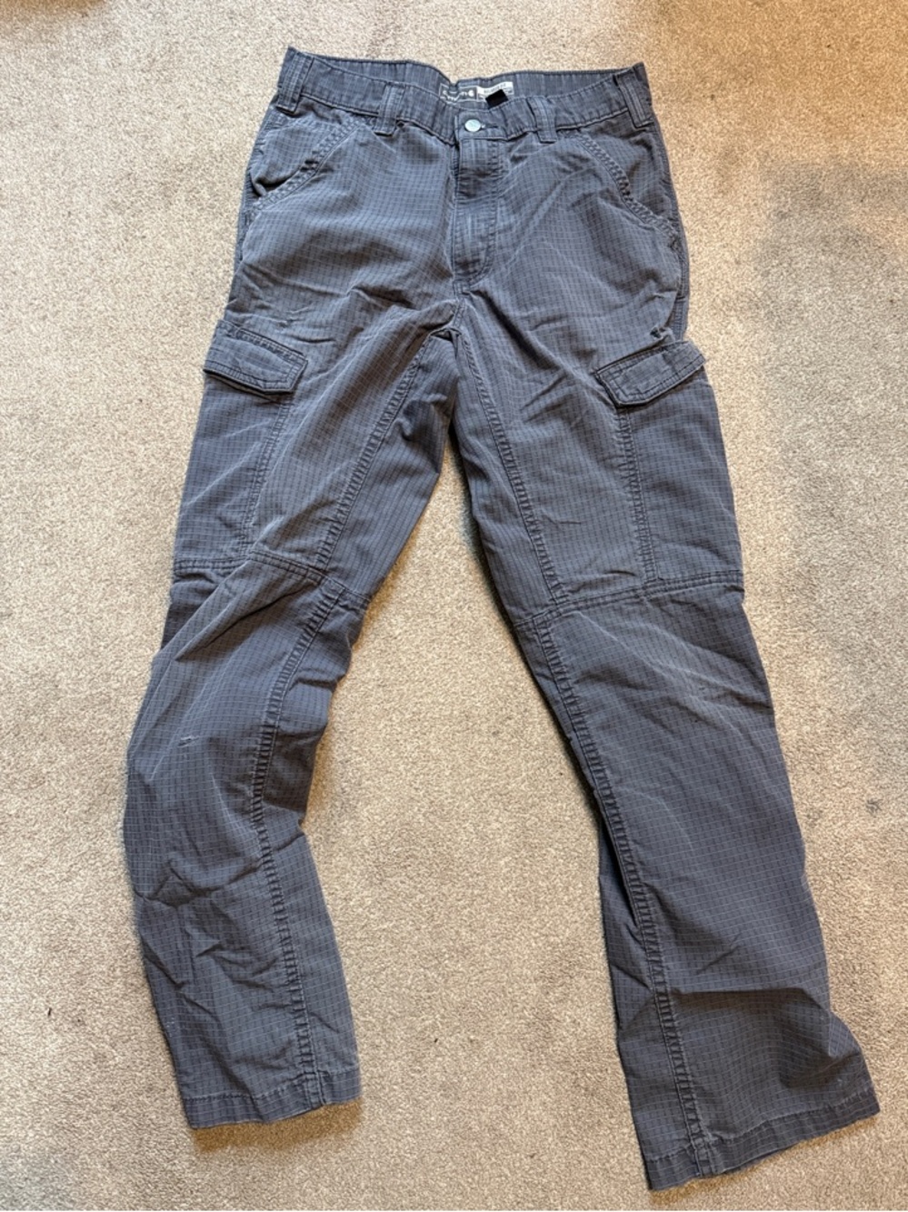Carhartt Dark Gray Relaxed Fit Cargo Ripstop Work Pants Size 31 X 32